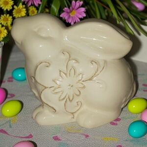 Cream Ceramic Bunny Figurine